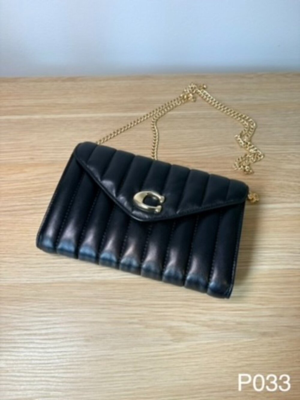 Coach Black & Gold Clutch | Designer Evening Bag